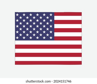 Wyoming Map on American Flag. WY, USA State Map on US Flag. EPS Vector Graphic Clipart Icon svg