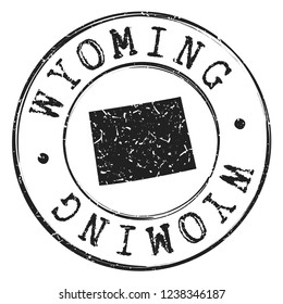 Wyoming Map Silhouette Postal Passport. Stamp Round Vector Icon Seal Badge Illustration Mail.