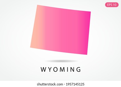 Wyoming Map - USA, United States of America map, World Map International vector template with Pink gradient color isolated on white background - Vector illustration eps 10