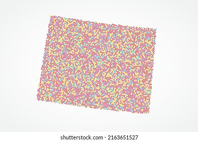 Wyoming Map - USA, United States of America map vector template with colorful dots, grid, grunge, halftone style isolated on white background for design - Vector illustration eps 10