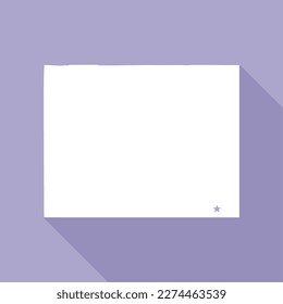 Wyoming map vector illustration. Lavender colored map of west state with the capital - Cheyenne. United States od America, infographics, geography concepts
