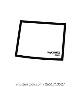 Wyoming outline map state shape template
