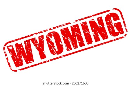 Wyoming red stamp text on white