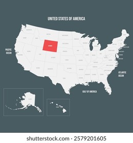 Wyoming - Red Vector Map of Wyoming