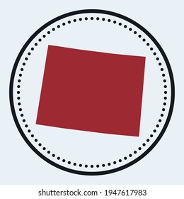Sello redondo Wyoming. Redondear el logotipo con el mapa y el título del estado de ee.uu. Elegante placa de Wyoming mínima con mapa. Ilustración vectorial.