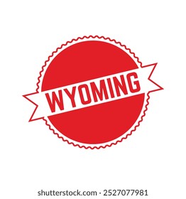 WYOMING Design de carimbo. ILUSTRAÇÃO VETORIAL.
