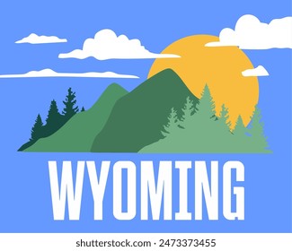 Wyoming state with beautiful natural views