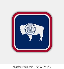 Wyoming state flag. Vector illustration.