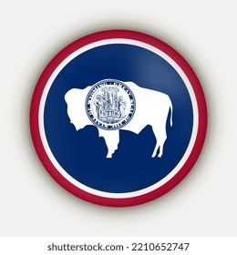 Wyoming state flag. Vector illustration.