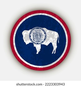 Wyoming state flag. Vector illustration.