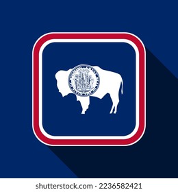 Bandera del estado Wyoming. Ilustración vectorial.
