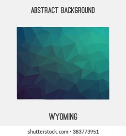 Wyoming state map in geometric polygonal style.Abstract tessellation,modern design background. Vector illustration EPS8