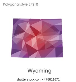 Wyoming state map in geometric polygonal style.Abstract gems triangle,modern design background. Vector illustration EPS10