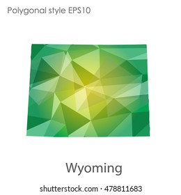 Wyoming state map in geometric polygonal style.Abstract gems triangle,modern design background. Vector illustration EPS10