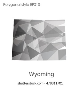 Wyoming state map in geometric polygonal style.Abstract gems triangle,modern design background. Vector illustration EPS10