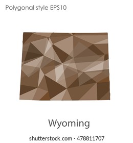 Wyoming state map in geometric polygonal style.Abstract gems triangle,modern design background. Vector illustration EPS10