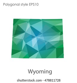 Wyoming state map in geometric polygonal style.Abstract gems triangle,modern design background. Vector illustration EPS10