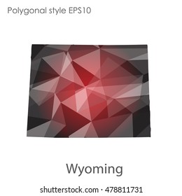 Wyoming state map in geometric polygonal style.Abstract gems triangle,modern design background. Vector illustration EPS10
