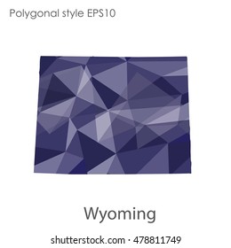 Wyoming state map in geometric polygonal style.Abstract gems triangle,modern design background. Vector illustration EPS10
