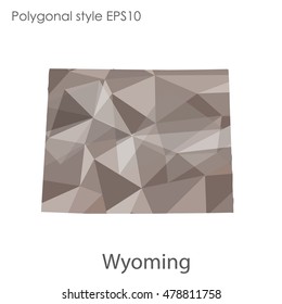 Wyoming state map in geometric polygonal style.Abstract gems triangle,modern design background. Vector illustration EPS10