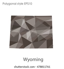 Wyoming state map in geometric polygonal style.Abstract gems triangle,modern design background. Vector illustration EPS10