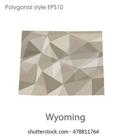 Wyoming state map in geometric polygonal style.Abstract gems triangle,modern design background. Vector illustration EPS10