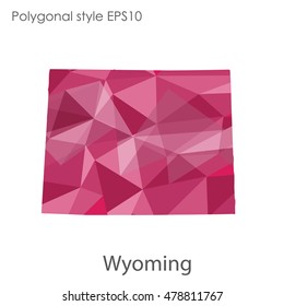 Wyoming state map in geometric polygonal style.Abstract gems triangle,modern design background. Vector illustration EPS10