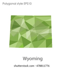 Wyoming state map in geometric polygonal style.Abstract gems triangle,modern design background. Vector illustration EPS10