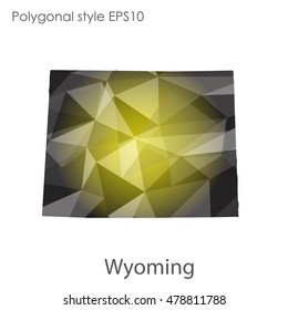 Wyoming state map in geometric polygonal style.Abstract gems triangle,modern design background. Vector illustration EPS10