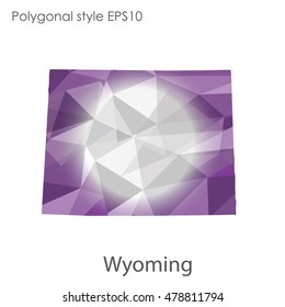 Wyoming state map in geometric polygonal style.Abstract gems triangle,modern design background. Vector illustration EPS10