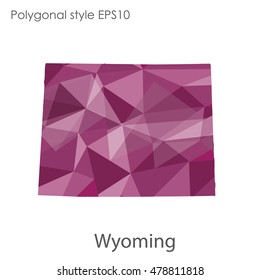 Wyoming state map in geometric polygonal style.Abstract gems triangle,modern design background. Vector illustration EPS10
