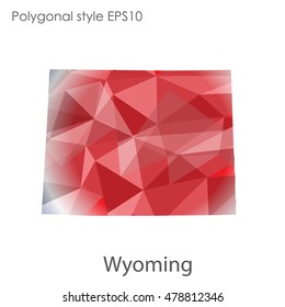 Wyoming state map in geometric polygonal style.Abstract gems triangle,modern design background. Vector illustration EPS10