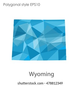 Wyoming state map in geometric polygonal style.Abstract gems triangle,modern design background. Vector illustration EPS10