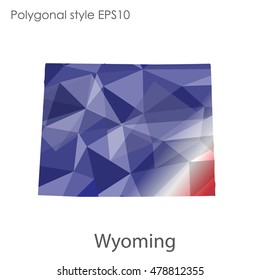 Wyoming state map in geometric polygonal style.Abstract gems triangle,modern design background. Vector illustration EPS10