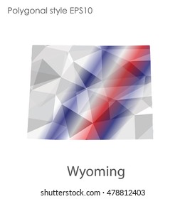 Wyoming state map in geometric polygonal style.Abstract gems triangle,modern design background. Vector illustration EPS10