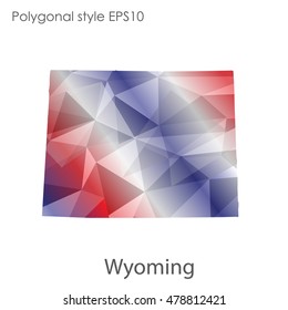 Wyoming state map in geometric polygonal style.Abstract gems triangle,modern design background. Vector illustration EPS10