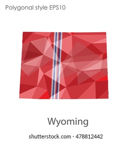 Wyoming state map in geometric polygonal style.Abstract gems triangle,modern design background. Vector illustration EPS10