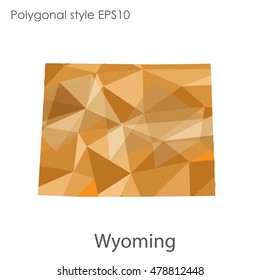 Wyoming state map in geometric polygonal style.Abstract gems triangle,modern design background. Vector illustration EPS10