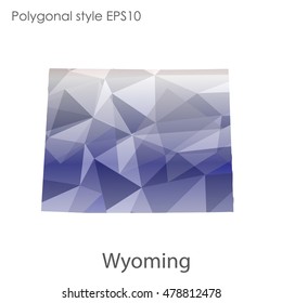 Wyoming state map in geometric polygonal style.Abstract gems triangle,modern design background. Vector illustration EPS10
