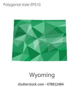 Wyoming state map in geometric polygonal style.Abstract gems triangle,modern design background. Vector illustration EPS10