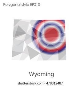 Wyoming state map in geometric polygonal style.Abstract gems triangle,modern design background. Vector illustration EPS10