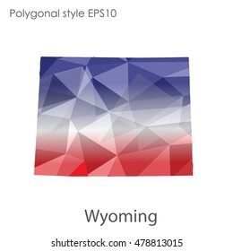 Wyoming state map in geometric polygonal style.Abstract gems triangle,modern design background. Vector illustration EPS10