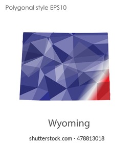 Wyoming state map in geometric polygonal style.Abstract gems triangle,modern design background. Vector illustration EPS10
