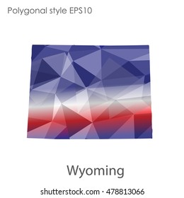 Wyoming state map in geometric polygonal style.Abstract gems triangle,modern design background. Vector illustration EPS10