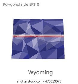 Wyoming state map in geometric polygonal style.Abstract gems triangle,modern design background. Vector illustration EPS10