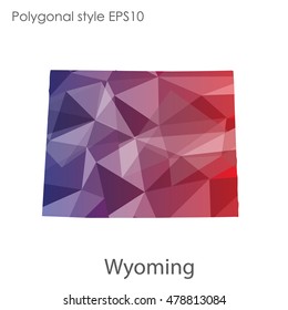 Wyoming state map in geometric polygonal style.Abstract gems triangle,modern design background. Vector illustration EPS10