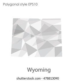 Wyoming state map in geometric polygonal style.Abstract gems triangle,modern design background. Vector illustration EPS10