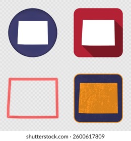 Wyoming State Map Icons Collection