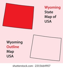 Wyoming state map of usa