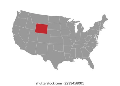 Wyoming state map. Vector illustration.